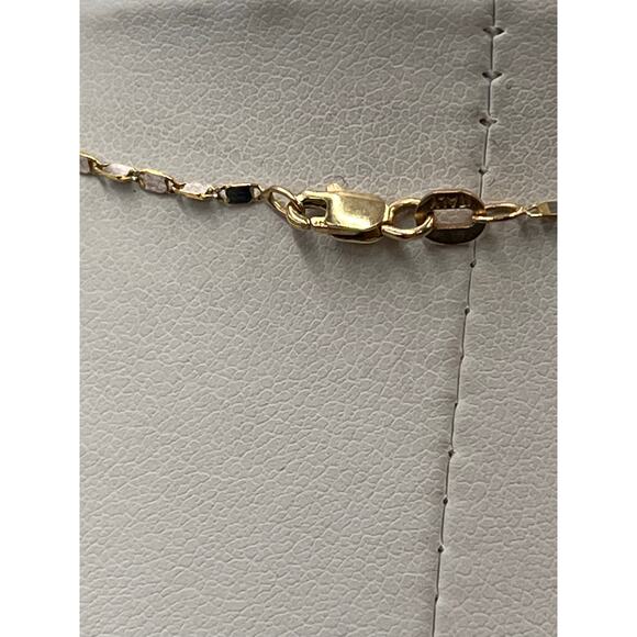 BA Yellow Gold 14K Diamond Cross Religious Flat Link Necklace 4.6 gr .75cctw - Picture 8 of 12